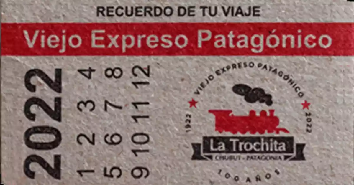 Ticket de Recuerdo La Trochita